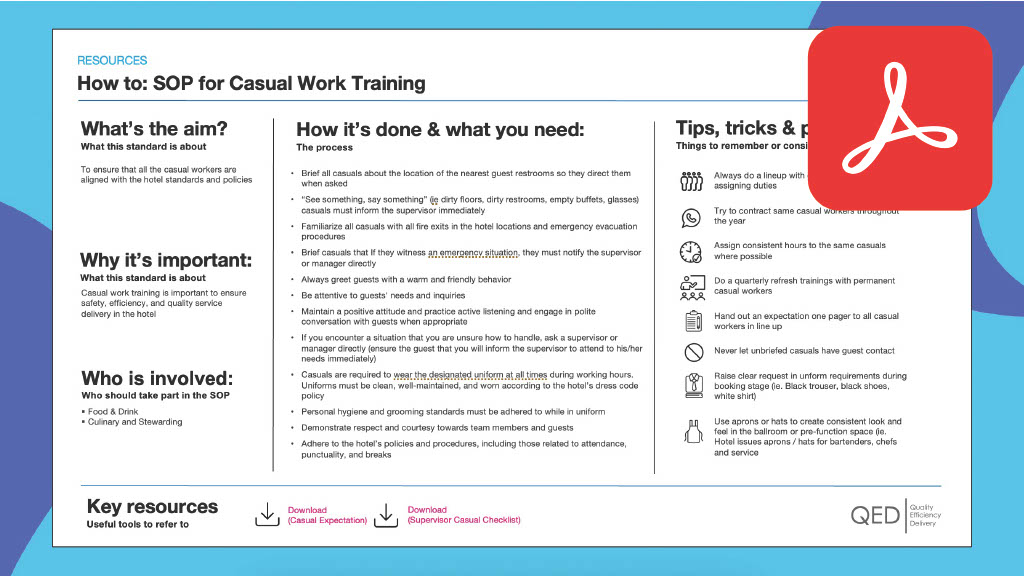SOP For Casual Work Training