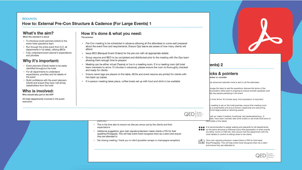 External Pre-con Structure and Cadence for Large Events