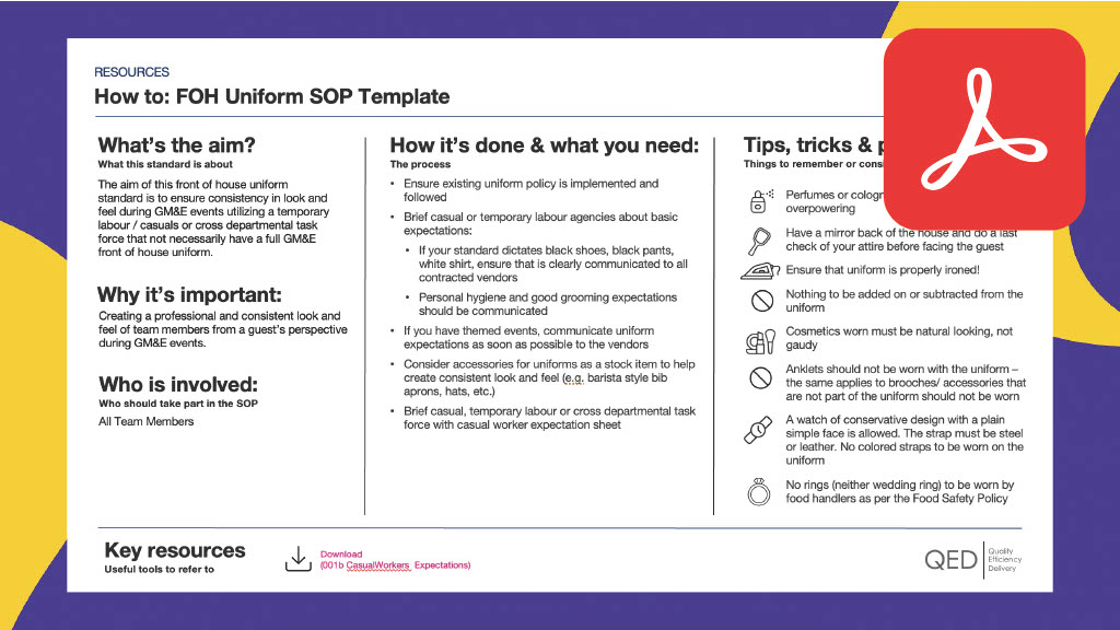 FOH Uniform SOP Template
