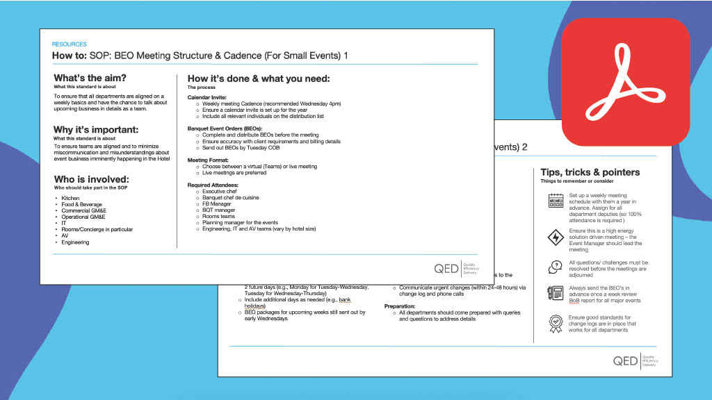 BEO Meeting Structure