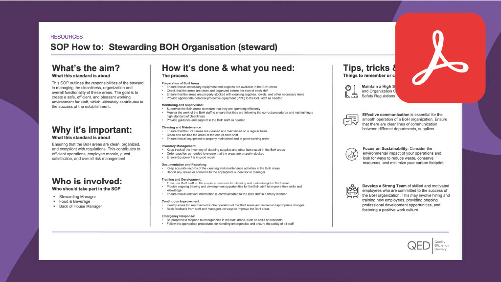 Stewarding BOH Organization