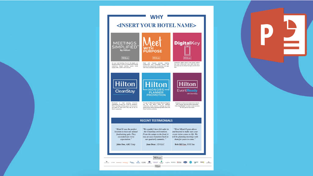 “Why Hilton xxx” 1 pager ppt template