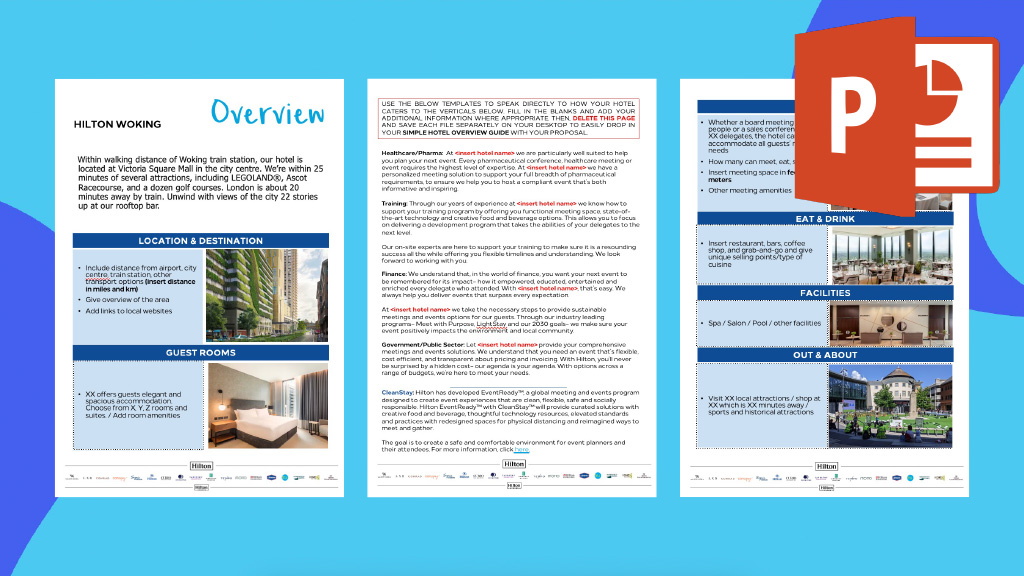 3 Pagers Hotel Overview Template