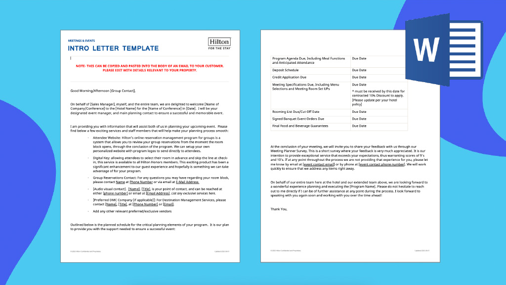 Event Planner Intro Email Template